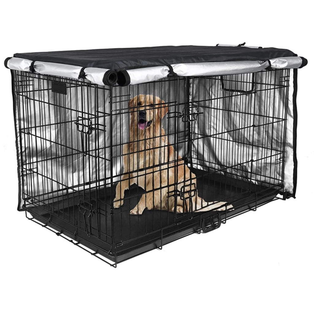 lanema Dog Crates Cover for 24in/30in/36in/43in Wire Cage with 2 Door Indoor/Outdoor