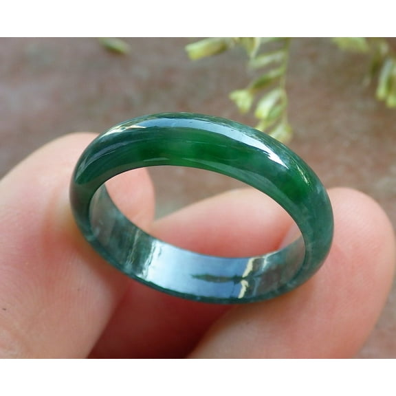 Icy Green Natural A JADE Jadeite Circle RING USA. 7 RING 640858 TN