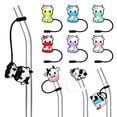 thumbnail image 3 of Raindrops 10Pcs Silicone Cow Straw Covers Safe Reusable Multi Color Straw Stoppers, 3 of 7