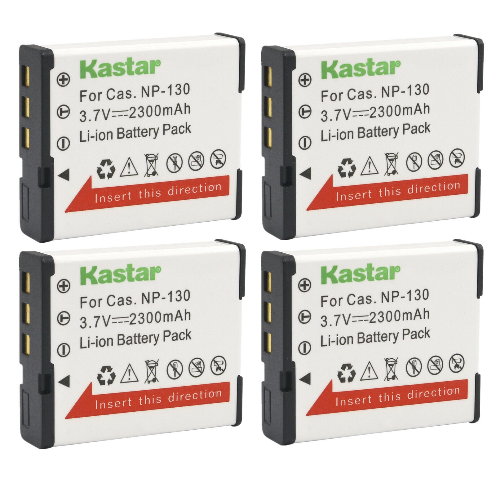 Kastar 4-Pack Battery CNP-130 Replacement for Casio Exilim EX-ZR300  EX-ZR300GD EX-ZR300RD EX-ZR300WE, Exilim EX-ZR310 EX-ZR310BK EX-ZR310GD  EX-ZR310RD