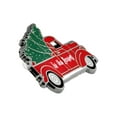 thumbnail image 3 of PinMart's Holiday Tis The Season Vintage Red Truck with Christmas Tree Lapel Pin, 3 of 3