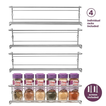 Spice Rack Wall Mount Pantry Cabinet Door Organizer By Mindspace