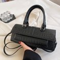 thumbnail image 1 of Bolso bandolera casual bolso monederos mujer gran capacidad PU negro sólido, 1 of 8