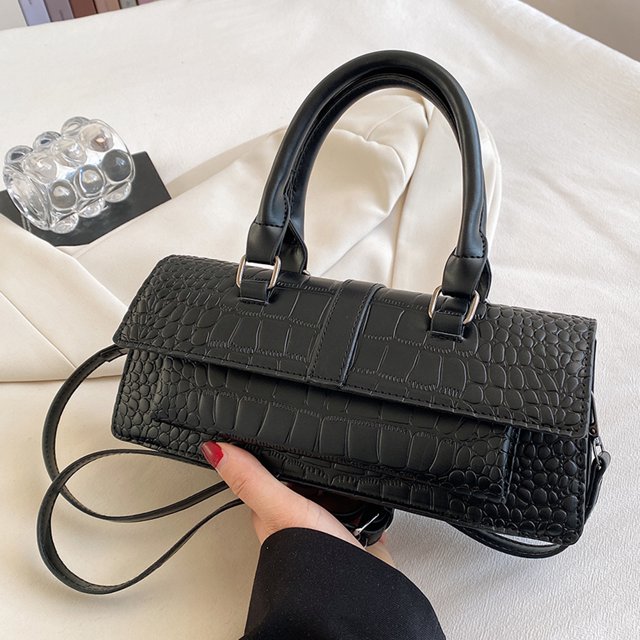 Bolso bandolera casual bolso monederos mujer gran capacidad PU negro sólido