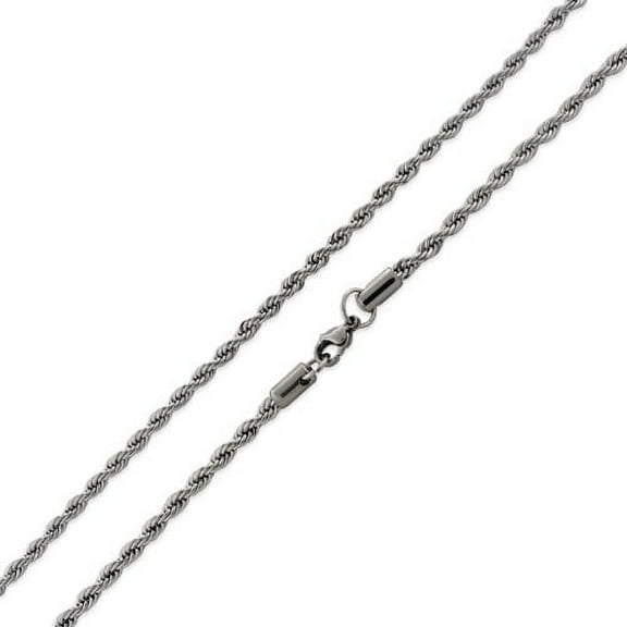 SilverCloseOut Stainless Steel Rope Chain Necklace, 4.0MM, 16 in (Unisex)