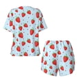 thumbnail image 6 of Easygdp Strawberry Women's Pajama Set,Sleepwear with Buttoned Top and Elastic Waist Shorts, Ideal for Lounging, Yoga, Beach, and Casual Wear-Small, 6 of 8