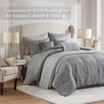 thumbnail image 5 of Luxurious 10Piece Queen Bedding Sets Jacquard Polyester Comforter in Grey, 5 of 12