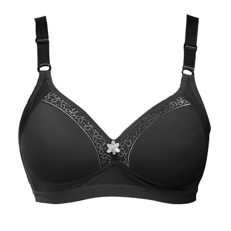 SMihono Women s Wireless Full-Coverage Bra  18-Hour Ultimate Lift & Support Everyday Wear Comfort Seamless Minimizer Bras Black 40