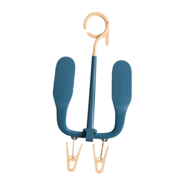 Estante para secar zapatos giratorio de 360 degree con clips, soporte multifuncional para zapatos Azul oscuro