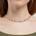thumbnail image 4 of French Colorful Square Glass Diamond Chain Exquisite Light High End Fashion Necklace plus Size Choker Necklace for Women Floating Ring Jewelry Rose Heart Necklace Small Heart Pendant Valentines Day, 4 of 8