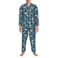 thumbnail image 3 of Honeii Anchors Pattern Mens Pajamas Set,2pcs Men's Lounge Long Sleeve Sleep Shirt and Pajama Bottoms Sleepwear Set,Mens Pjs Sets-X-Large, 3 of 7