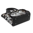 thumbnail image 3 of Lsque Elegant Swans Black Background Pattern Leather Rivet Shoulder Bag – Elegant Genuine Leather & Microfiber PU Crossbody with Detachable Adjustable Strap, 3 of 5