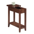 thumbnail image 2 of HomeStock Island Oasis Flip Top End Table with Concealed Storage, Classic Design, Narrow Silhouette, Functional Bottom Shelf, Birch Veneer, MDF Construction, 24"H x 11"W x 23"L, 2 of 3