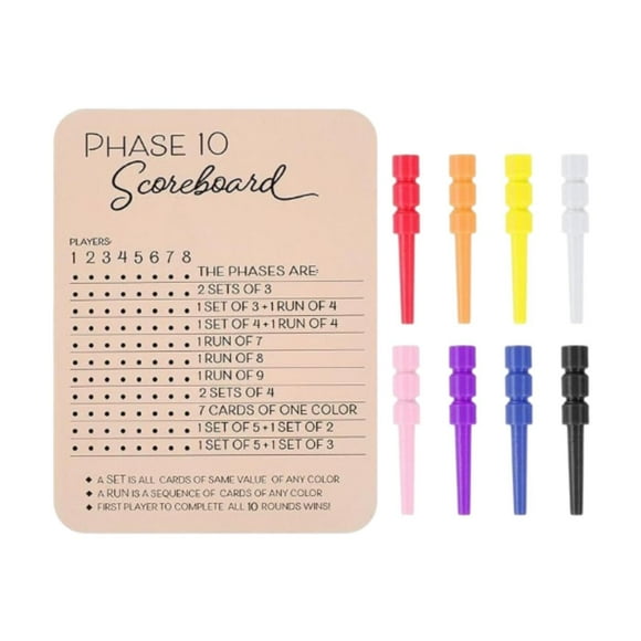 BELOVING Phase 10 Score Board Board Card Games Fun Scoring Board for Games for Adults