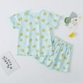 thumbnail image 3 of Pajamas for Girls Summer Toddler Kids Girls Pajama Set Breathable Lightweight Casual Home Wear Baby Pajamas Mint Green 6 Months-12 Months, 3 of 3