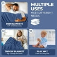 thumbnail image 6 of Superior Jena Cotton Textured Chevron Woven Blanket, Full/Queen, Merritt Blue, 6 of 13