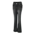 thumbnail image 6 of Daqian Womens Plus Size Pants Women Mid Waisted Denim Jeans Embroidery Stretch Button Straight Full Length Pants Jeans Womens Pants Black 14(XXXL), 6 of 8