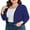 Royal Blue, variant on DreamFish Women's Plus Size 3/4 Sleeve Cropped Cardigans Open Front Short Shrugs for Dresses