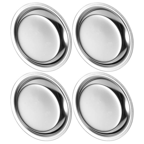 WEUVEB Metal Tea Saucer Silver Prevent Water Droplets Restaurant Owners Office Use 4pcs