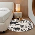 thumbnail image 3 of 3ft Washable Round Rug, Farmhouse Animal Non-Slip Circle Area Rug for Bedroom Bedside, Chicken Cow Pig Windmills Wood Grain Soft Indoor Floor Mat for Home Decor, 3 of 9