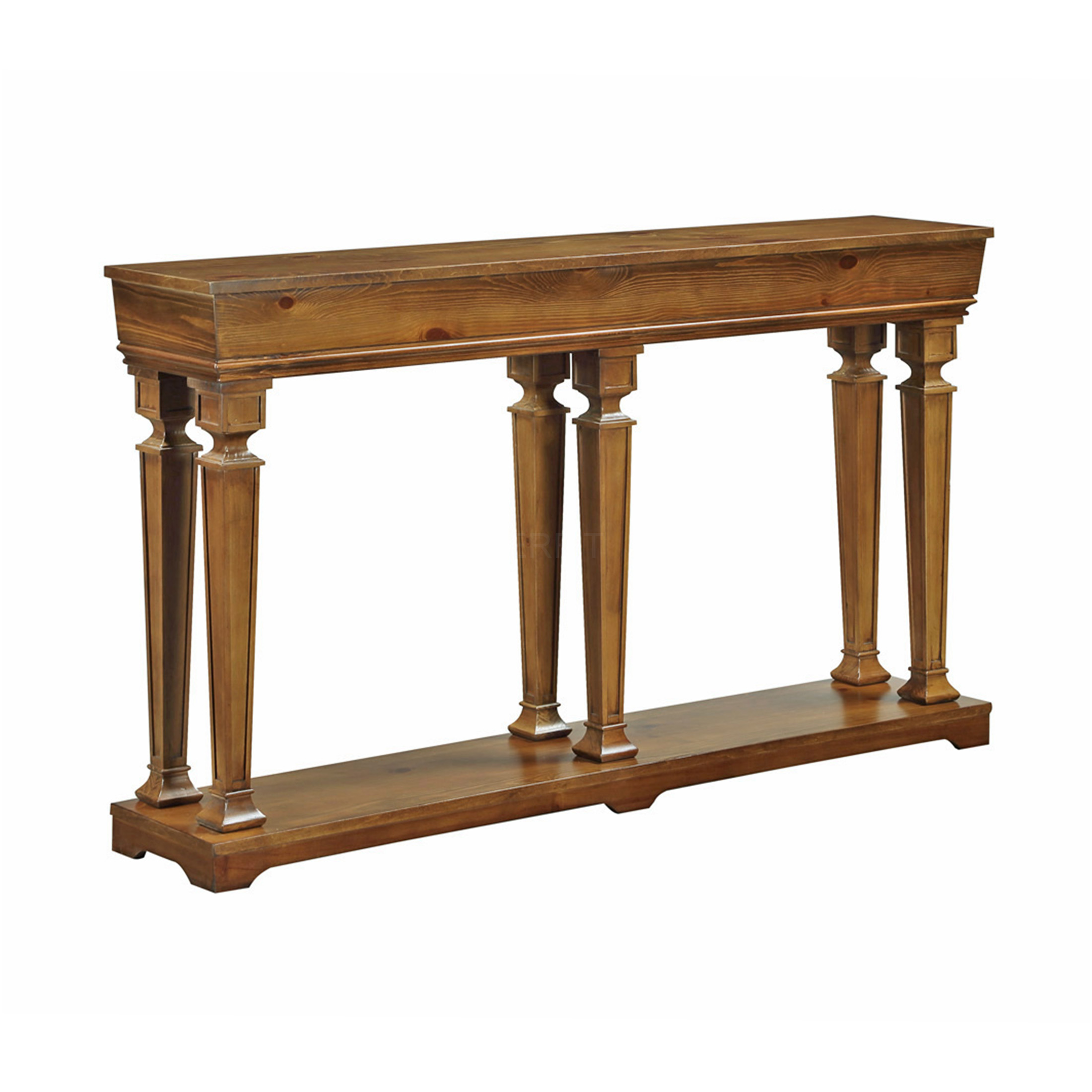 JERFIT Modern Oak Finish Console Table with Shelf, Sofa Table for Living Room, Entryway Hallway, Farmhouse & Contemporary Design