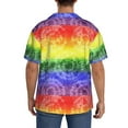 Zufioo Colorful Tie Dye Print Mens Button Down Short Sleeve Shirt