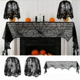 thumbnail image 5 of TERGAYEE Halloween Decorations Sets,Halloween Spiderweb Tablecloth Black Lace Bats Spider Party Table Decor Curtain for Halloween Decor Indoor Party Supplies, 5 of 9