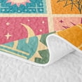 thumbnail image 4 of Homewish Cartoon Sun and Moon Bed Spread Queen for Kids, Colorful Patchwork Queen Coverlet Set, 3pcs 1 Quilt and 2 Pillowcases, 4 of 6