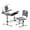 gray, variant on Height Adjustable Writing Tables, Desk and Chair Set, Desk with Tilt Desktop & Writing Board & Pen Slot & 3 Mode LED Light & Storage Drawer & Hook & Book Stand with Desktop for Boys and Girls(Blue)
