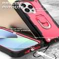 thumbnail image 5 of SaniMore for iPhone 14 Pro Max 6.7" 2022 Case with Hidden Bracket Rugged Heavy Duty Protective [Hard PC Back + Silicone Bumper] Shokcproof Anti-drop Tri-layer Hybird Armor Shell, Black + Rose, 5 of 7