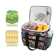 thumbnail image 2 of FORMRS Insulated Cooler Bag 24 Cans Capacity Soft Leakproof Lunch Box with Side Pockets, Blue Colorful Flowers, 2 of 7