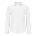 thumbnail image 5 of Yaoyar Men's Summer Breathable Solid Crinkle Texture Camp Collar Button Front Long Sleeve Lightweight Casual Shirt, 5 of 7