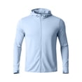 thumbnail image 3 of XUNKUSGA Jackets for Men Summer Classic Full Zip UPF 50+ Sun Protection Hoodies for Men Lightweight Breathable Long Sleeve Mens Shirts with Thumbholes,Blue,4XL, 3 of 7