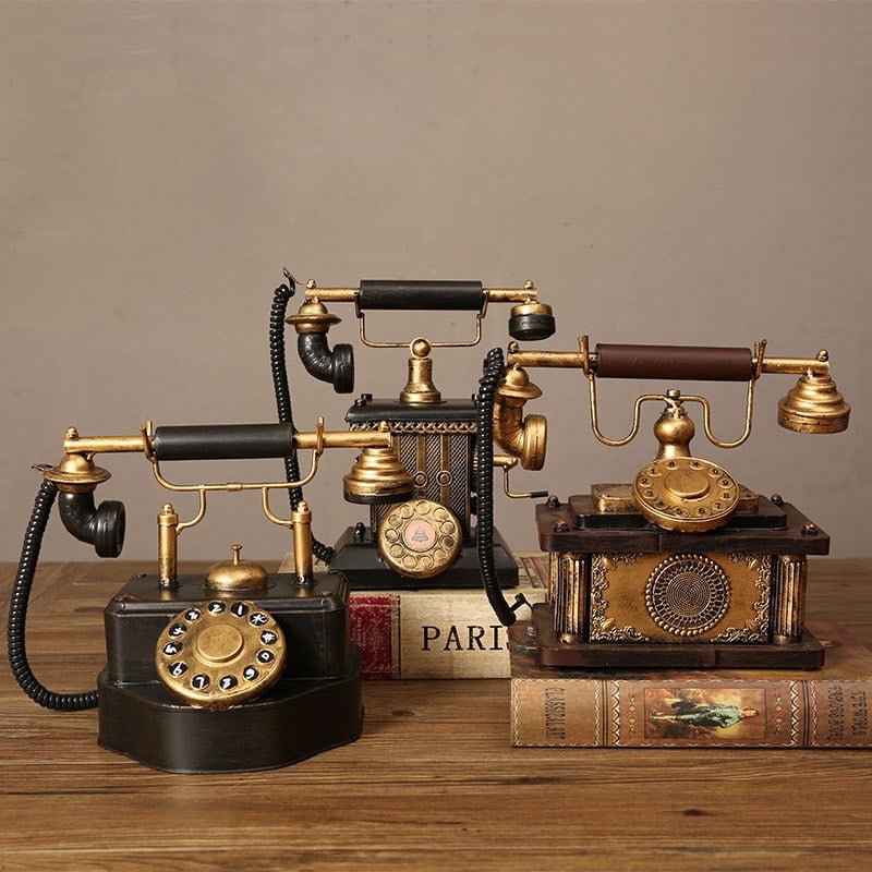 Old Ringing Telephone Prop Vintage Telephone Antique Retro Rotary Dial Telephone Model Old Iron ...