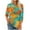 Orange, variant on cocolona Womens Tops 3/4 Sleeve Crew Neck T-shirts Dressy Casual Work Blouses Lightweight Comfy Floral Print Tops