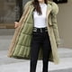 thumbnail image 4 of Parkas de manga larga para mujer, abrigo largo de algodón reversible con cremallera y bolsillos de color, informal, holgado, de invierno, 4 of 6