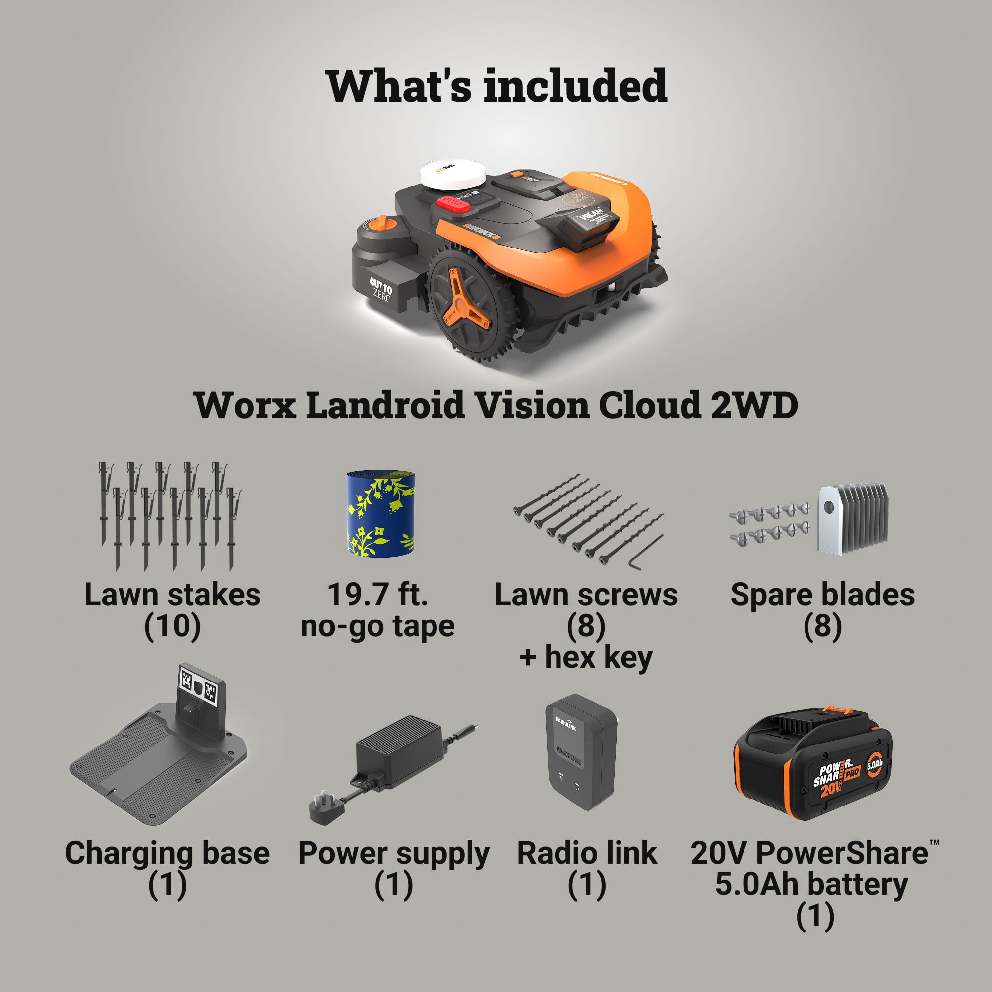 Worx WR320.1 Landroid Vision Cloud 2WD Robotic Lawn Mower (½ Acre)