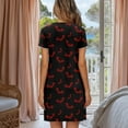 thumbnail image 4 of Yuyamidu Halloween Bat Button Nightgowns for Women V-Neck Short Sleeve Sleepshirts Lightweight Sleep Dress Soft Comfy Nightdress for Summer, 4 of 7