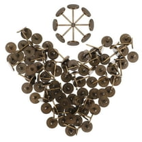 BESTOYARD 100Pcs Dark Brown Flat Thumb Tacks Metal Furniture Tacks Upholstery Nails Decorative