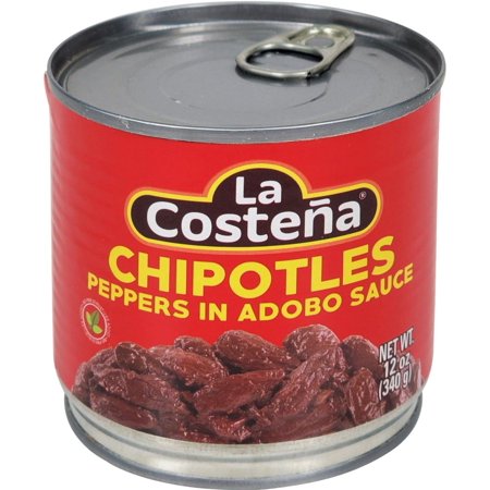 La Costeña Chipotle Peppers in Adobo Sauce, 340 Gram Cans Pack of 12