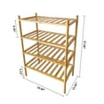 thumbnail image 4 of 4 Tier Bamboo Shoe Rack，Narrow Shoe Shelf for Closet，10 Pairs Shoe Storage Organizer for Entryway，Natural, 4 of 9