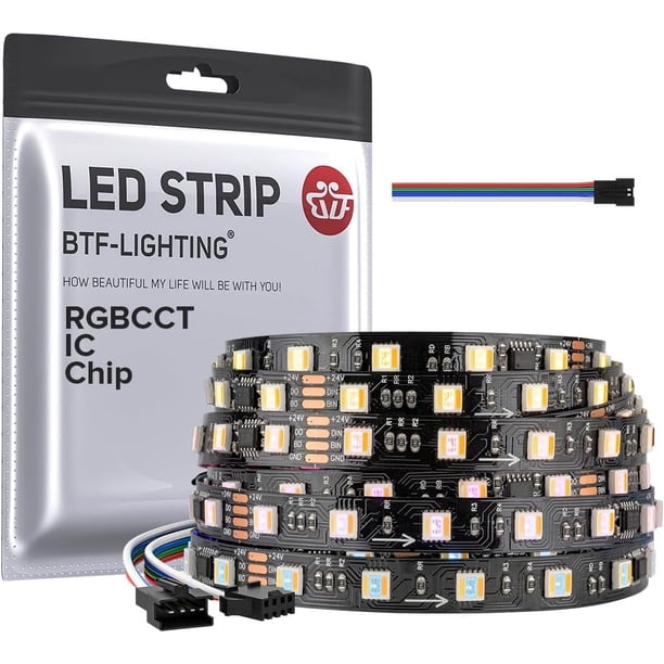 Ws2805 Led SURJDE WS2805 IC RGBCCT Addressable Dual Data LED Strip 5050SMD 16.4FT ...