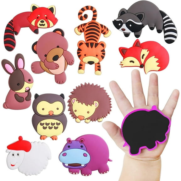 SR Cute Animals Fridge Magnets for Kids, Soft Rubber Refrigerator Magnets Educational Toys - 10PCS