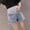#1-Blue, variant on Azrian Womens Shorts,Plus Size Maternity Shorts Drawstring Tie Front Curved Hem Sports Pregnancy Clothes