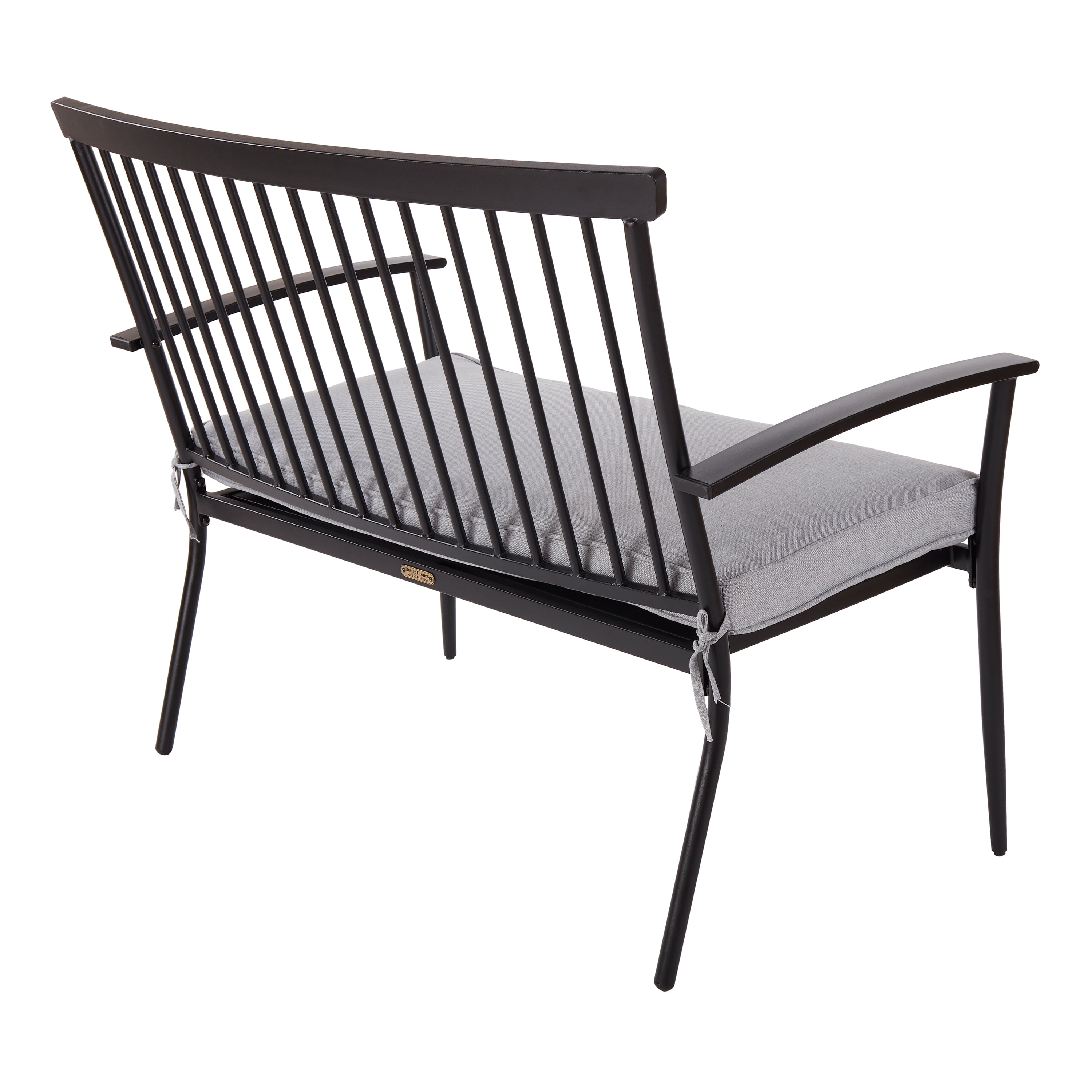 Better Homes Gardens Shaker Patio Bench Black with Gray