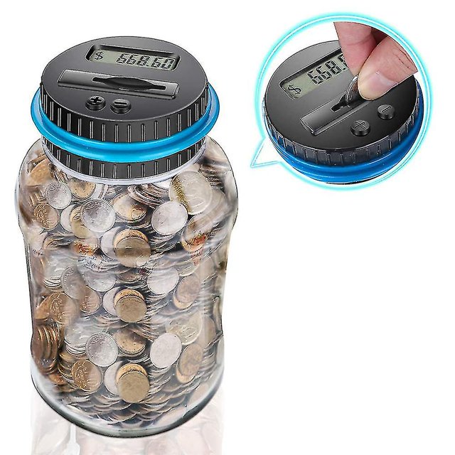Tarro de dinero para contar digitalmente, hucha grande, hucha para niños, USD