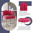 MOONMISS Velvet Upholstered Scallop Single Side Dining Chair With