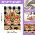 thumbnail image 3 of Welcome Bunny Garden Flag 12x18 Inch Bunny Ears Paw Prints Pink Floral Buffalo Plaid Farmhouse Spring Double Sided Burlap Small Yard Flag Seasonal Outdoor Decoration for Outside Home Front Door Lawn, 3 of 6