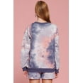 thumbnail image 4 of Saronite Tie-dye Printed Long Sleeve Jersey Top, Navy Mauve (Women's), 4 of 4