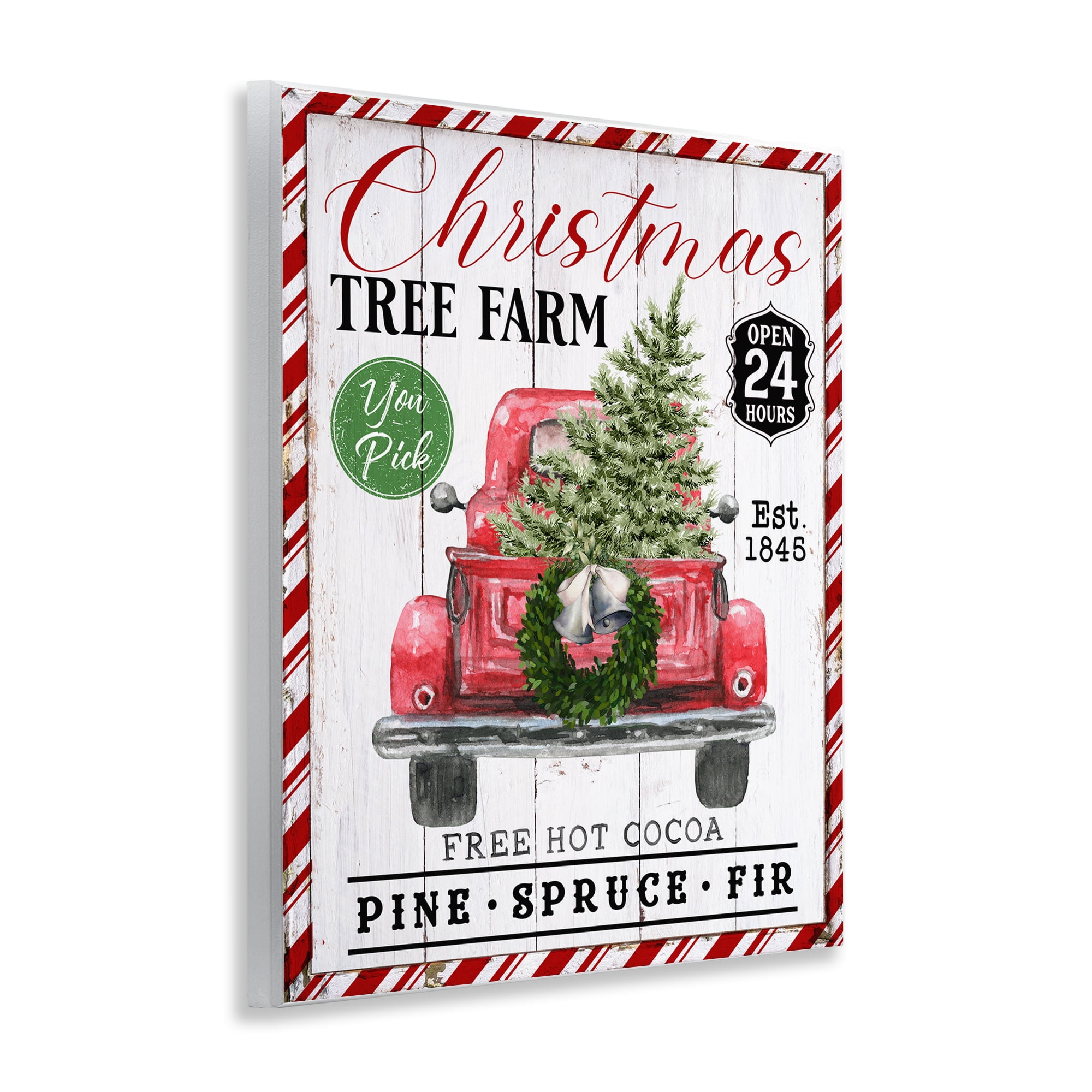 Stupell Industries Holiday Tree Farm Sign Holiday Painting Unframed Art Prints Wall Art, 11 x 14